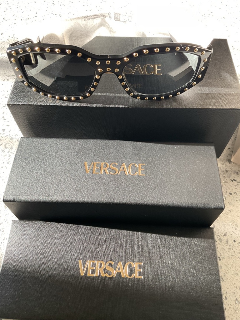 NWT Authentic Versace Unisex Studded Sunglasses - Picture 4 of 5